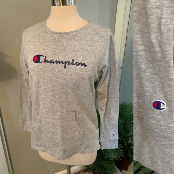 women’s champion logo pull over kangaroo pocket size small - Picture 10 of 10